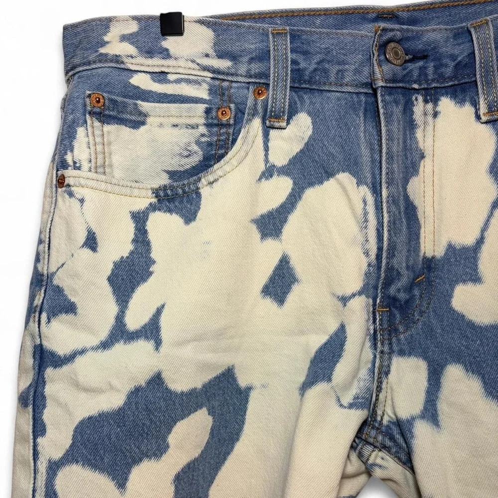 Men’s Levi's 412 Slim Denim Jean Shorts + Bleached Acid-Wash Finish - Picture 2 of 7